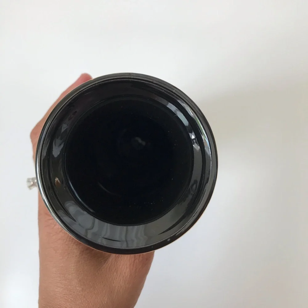 Vintage Japanese Black Porcelain Gold Trim Vase